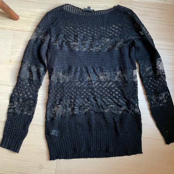 Topshop Black Lace Sweater - Picture 2 of 11